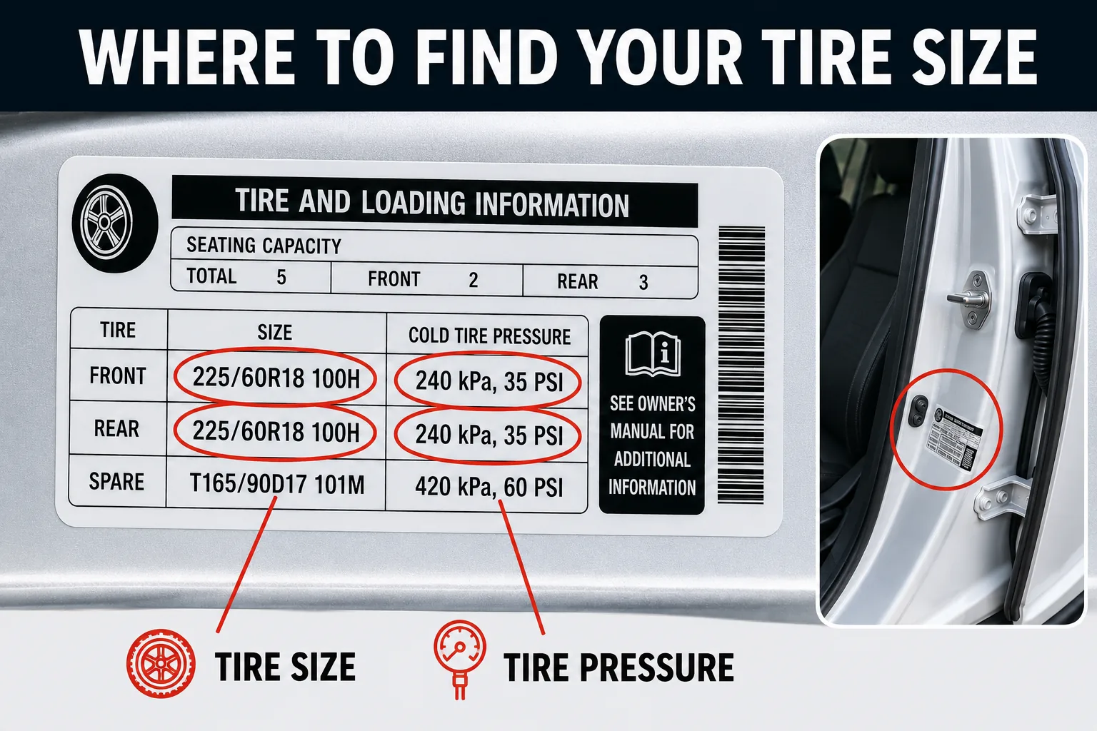 Where to find your tire size